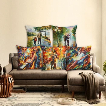 2018 High Quality Retro Oil Painting Pillow Cover Home decoration Chair Cushion Cover Almofadas Cotton Linen Square
2018 High Quality Retro Oil Painting Pillow Cover Home decoration Chair Cushion Cover Almofadas Cotton Linen Square