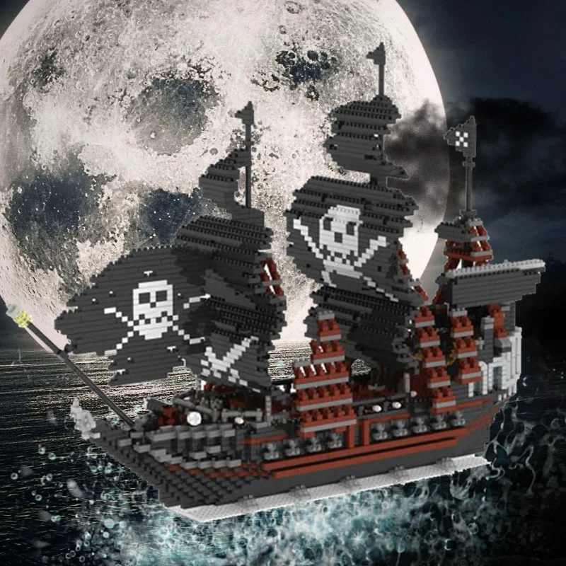 Compatible Caribbean Pirate Black Pearl Ship 3D Model 66520 3633pcs Diamond Nano Bricks Boat Figures Block Toys
Compatible Caribbean Pirate Black Pearl Ship 3D Model 66520 3633pcs Diamond Nano Bricks Boat Figures Block Toys
