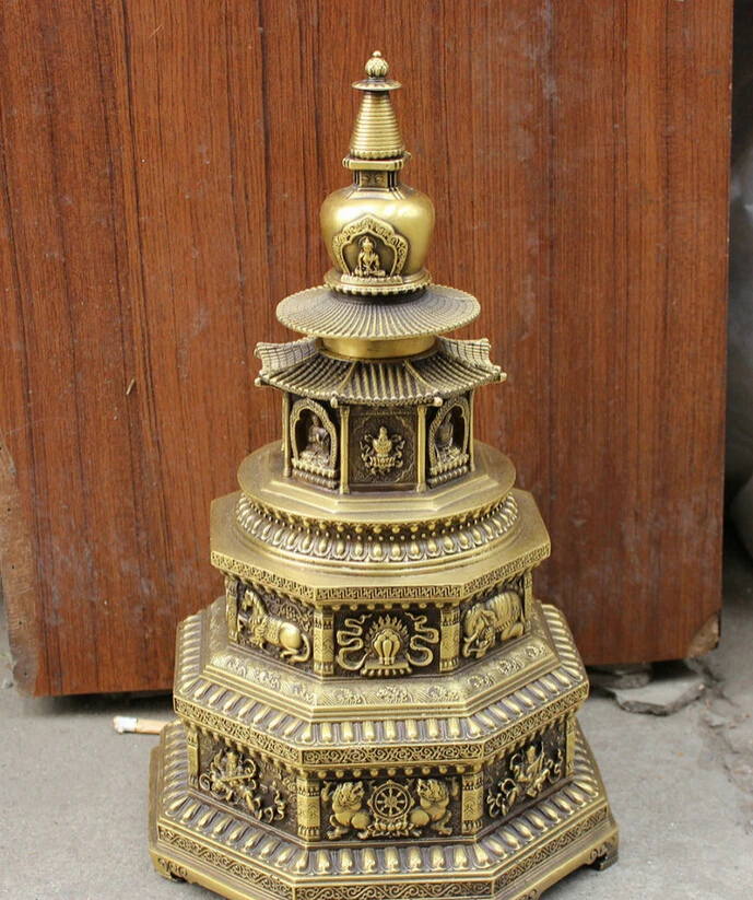S2896 116" Chinese Pure Bronze Buddhist Auspicious Smybol Statue Buddha Stupa Sculpture D0318
S2896 116" Chinese Pure Bronze Buddhist Auspicious Smybol Statue Buddha Stupa Sculpture D0318