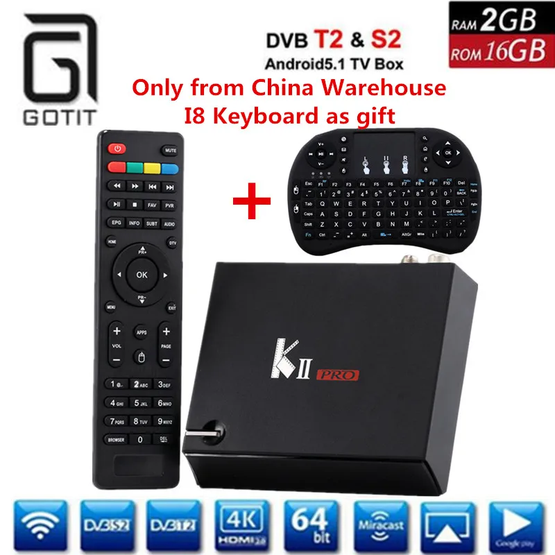 GOTIT Kii PRO Android DVB Combo Decoder with DVB-S2 DVB T2 4K UHD Receiver CPU 2/16G Blutooth CCcam Supported K2 PRO Set top Box
GOTIT Kii PRO Android DVB Combo Decoder with DVB-S2 DVB T2 4K UHD Receiver CPU 2/16G Blutooth CCcam Supported K2 PRO Set top Box