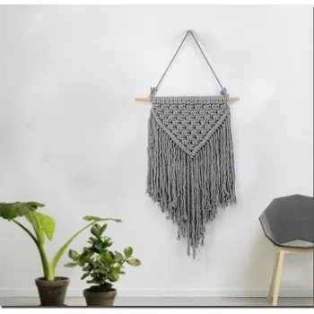 Gray Macrame Wall Art Handmade Cotton Wall Hanging Tapestry with Lace Fabrics Bohemian Hanging New Year Decoration Best Gift
Gray Macrame Wall Art Handmade Cotton Wall Hanging Tapestry with Lace Fabrics Bohemian Hanging New Year Decoration Best Gift