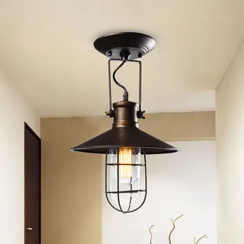 Village Retro Ceiling Lights American Country Style Corridor Balcony Loft Lamp Iron Spray Painting Process Glass Lamp Shade
Village Retro Ceiling Lights American Country Style Corridor Balcony Loft Lamp Iron Spray Painting Process Glass Lamp Shade