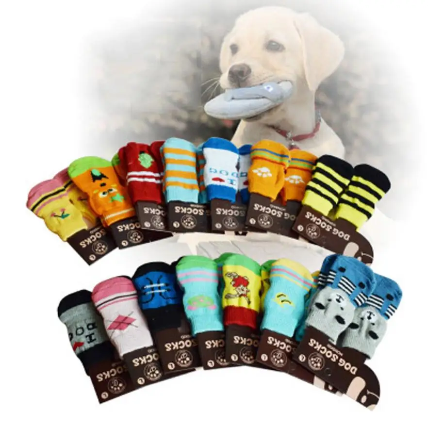 4Pcs Pet Dog Socks blue red green High Quality Cotton Cute Cartoon Dog Non-slip Warm Socks Pet supplies color random
4Pcs Pet Dog Socks blue red green High Quality Cotton Cute Cartoon Dog Non-slip Warm Socks Pet supplies color random