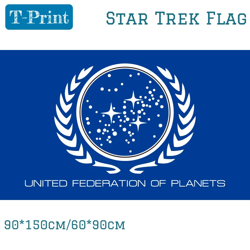 90*150cm 60*90cm Polyester Flag 3x5ft Star Trek United Federation Of Planets Flag Fans Party Cosplay Banner 
90*150cm 60*90cm Polyester Flag 3x5ft Star Trek United Federation Of Planets Flag Fans Party Cosplay Banner
