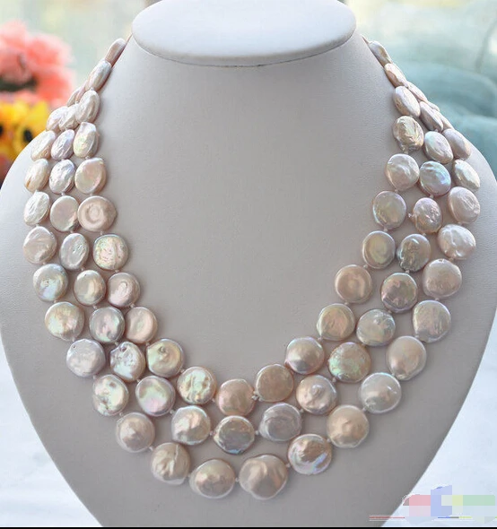 Wholesale FREE SHIPPING P4032 3row 21" 14mm lavender coin freshwater pearl necklace
Wholesale FREE SHIPPING P4032 3row 21" 14mm lavender coin freshwater pearl necklace