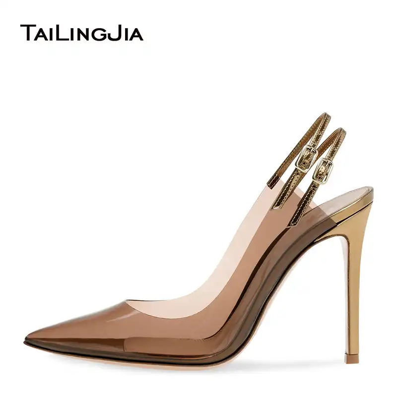 clear heels pointed toe