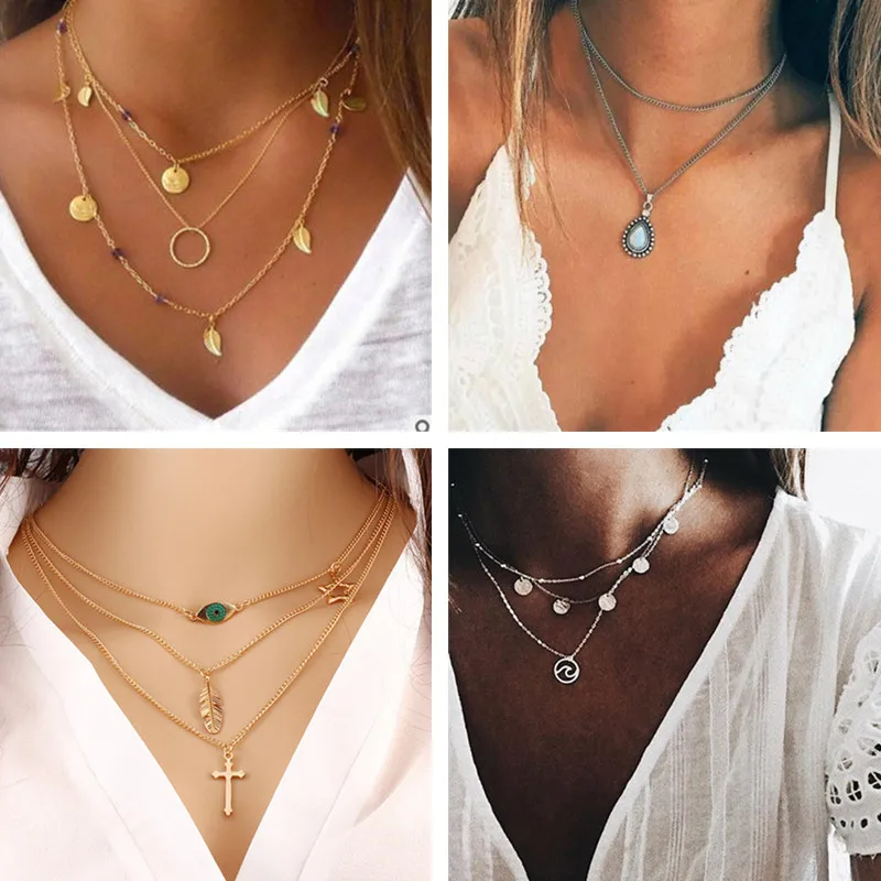 Fashion New Statement Multilayer Sequins Star Triangle Round Cross Necklace & Pendants for Women Girl Jewelry Bijoux Party Gift
Fashion New Statement Multilayer Sequins Star Triangle Round Cross Necklace & Pendants for Women Girl Jewelry Bijoux Party Gift