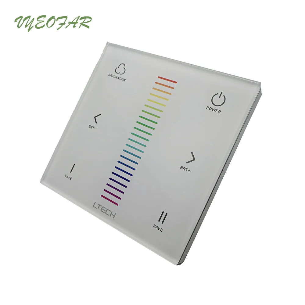 

New Ltech LED RGB Controller AC 100V~240V EX3 Touch Panel Wall Mount RGB Led Controller 2.4GHz RF Wireless Remote and DMX512