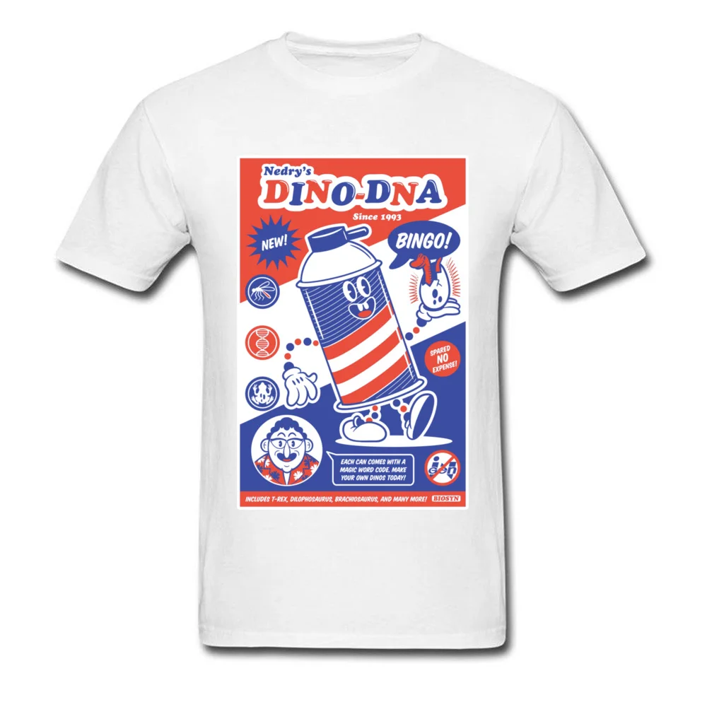 bingo dino dna 10929 T-shirts for Men Birthday Summer Fall Tops Shirts Short Sleeve Slim Fit Sweatshirts Round Neck 100% Cotton bingo dino dna 10929 white