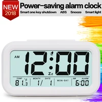 Digital Alarm Clock Student Clock Large LCD Display Snooze Electronic Kids Clock Light Sensor Nightlight Office Table Clock image
