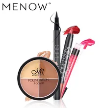 Menow Merek Makeup Set 1 Pcs Berlangsung Cair Lip gloss & Concealer & Matte Lipstik + Hitam Eyeliner Pensil Kosmetik Drop kapal 5307(China)