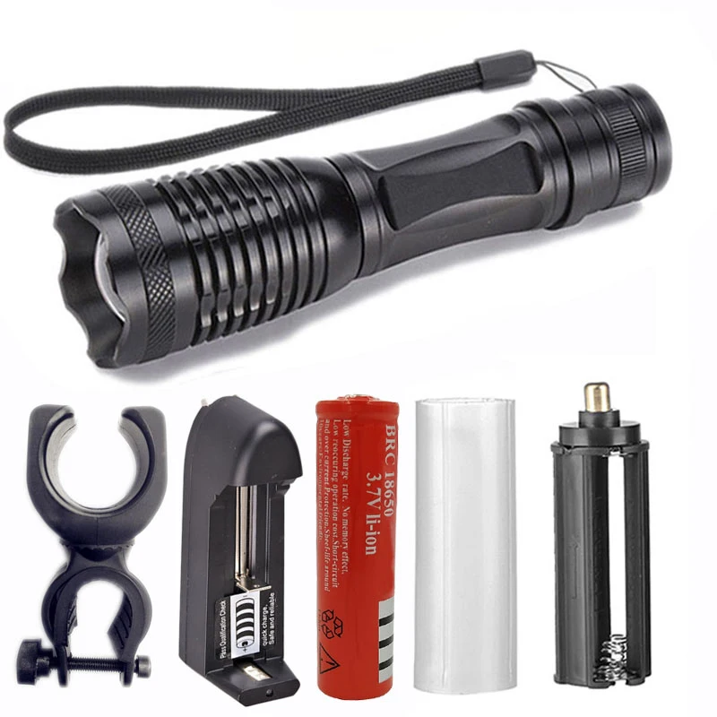 

Z20 E6 portable light XML T6 LED Flashlight 4000 Lumens Zoomable 5 Modes Lanterna using rechargeable battery 18650 or AAA
