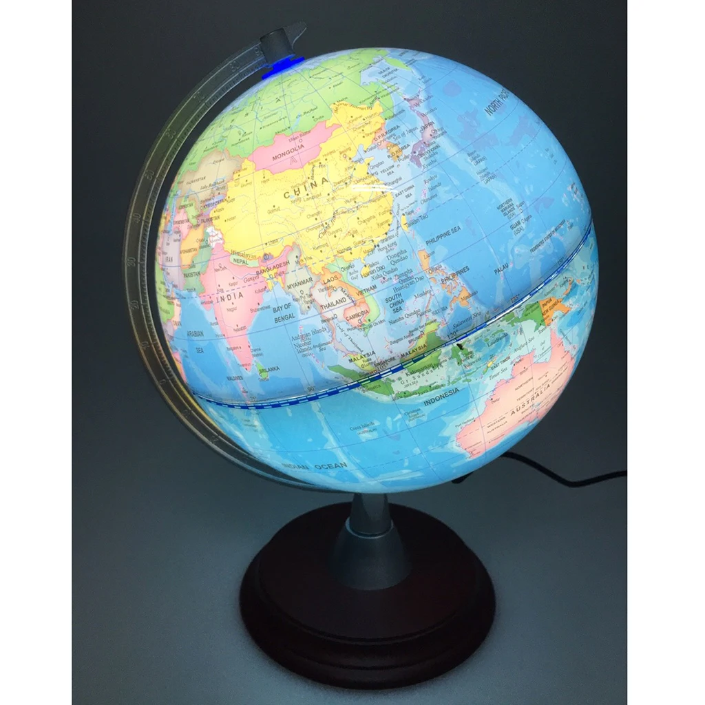 20cm Wooden Base ABS Geographical World Map Earth Ocean Globe Home/Decor Decor Supplies Educational Toy