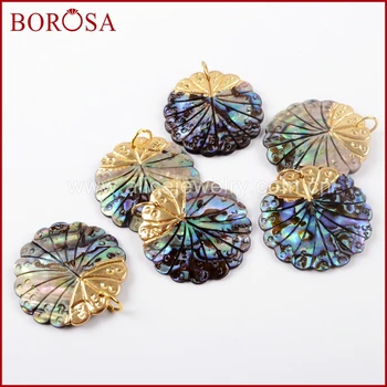 BOROSA 10pcs Gold Color Round Flower Shape Abalone Shell Charm Natural Shell Pendants for Earring/Necklace Women Making G1638
BOROSA 10pcs Gold Color Round Flower Shape Abalone Shell Charm Natural Shell Pendants for Earring/Necklace Women Making G1638