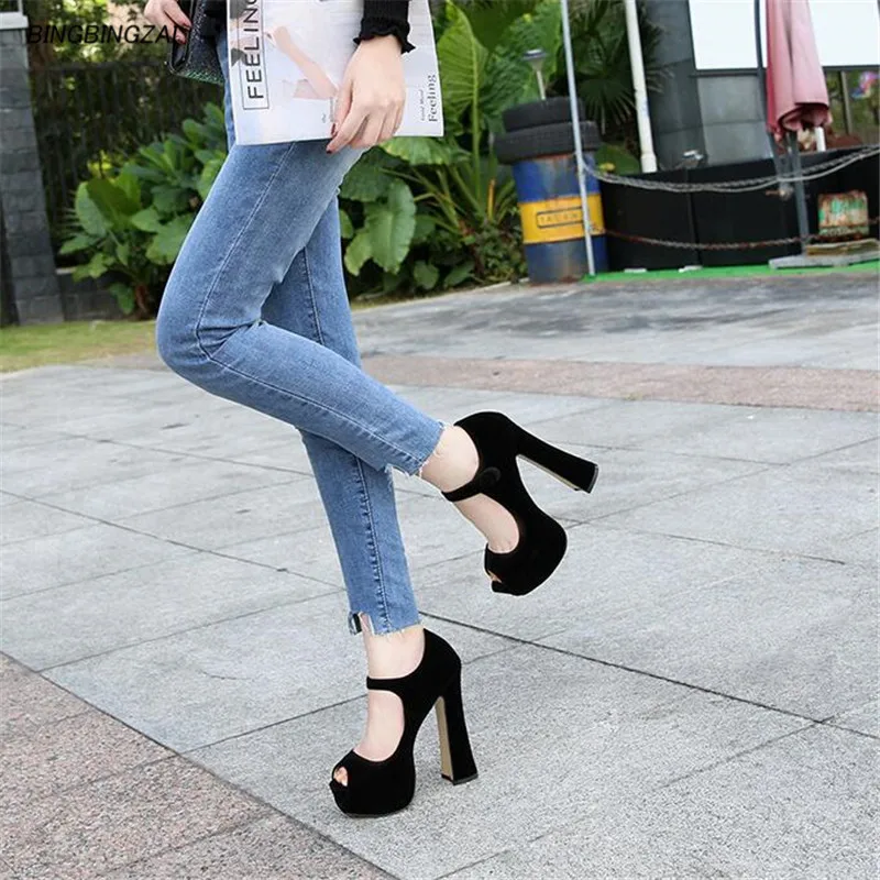 BBZAI shoes woman14CM Peep Toe Coarse heel Waterproof Pumps Four season Comfort Fashion Show Elegant Comfortable Size 35-45 46
BBZAI shoes woman14CM Peep Toe Coarse heel Waterproof Pumps Four season Comfort Fashion Show Elegant Comfortable Size 35-45 46