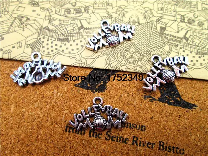 25pcs--Volleyball charms, Antique Tibetan silver Volleyball Mom charm pendants 23x13mm
25pcs--Volleyball charms, Antique Tibetan silver Volleyball Mom charm pendants 23x13mm