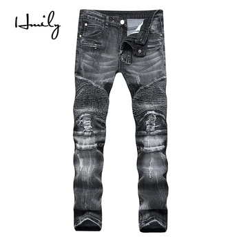 HMILY Big Size 28-42 Men Jean Slim Elastic Jean Washed Ripped Mens Hip Hop Pants Jeans Wrinkle In Knee Male Jeans Black
HMILY Big Size 28-42 Men Jean Slim Elastic Jean Washed Ripped Mens Hip Hop Pants Jeans Wrinkle In Knee Male Jeans Black