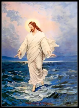 

Needlework for embroidery DIY French DMC High Quality - Counted Cross Stitch Kits 14 ct Oil painting - Jesus Walking on Water