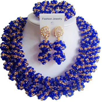 Handmade Royal Blue Champagne Gold Crystal Bridal Necklace Sets for Lovers Engagement 2C-SJHQ-25
Handmade Royal Blue Champagne Gold Crystal Bridal Necklace Sets for Lovers Engagement 2C-SJHQ-25