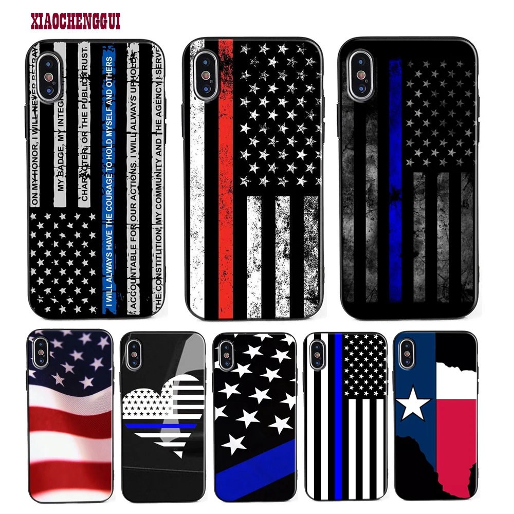 XIAOCHENGGUI Thin Blue Line American US Flag design Soft silicone Case Cover for iPhone X XR XS MAX 8 7 6 6S Plus SE 5 5S case
XIAOCHENGGUI Thin Blue Line American US Flag design Soft silicone Case Cover for iPhone X XR XS MAX 8 7 6 6S Plus SE 5 5S case