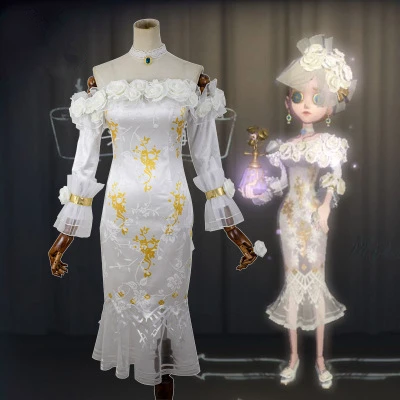 High Quallity Chinese Anime Identity V Vera Nair Woman Cosplay Costume White Rose Dress + Ring + Earrings + Necklace + Bowknot
High Quallity Chinese Anime Identity V Vera Nair Woman Cosplay Costume White Rose Dress + Ring + Earrings + Necklace + Bowknot