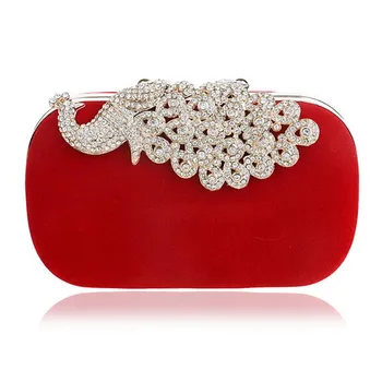New Peacock Hasp Rhinestones Evening Bags Long Chain Shoulder Evening Bags Velvet Diamonds Clutches Party Wedding Bag Purse
New Peacock Hasp Rhinestones Evening Bags Long Chain Shoulder Evening Bags Velvet Diamonds Clutches Party Wedding Bag Purse