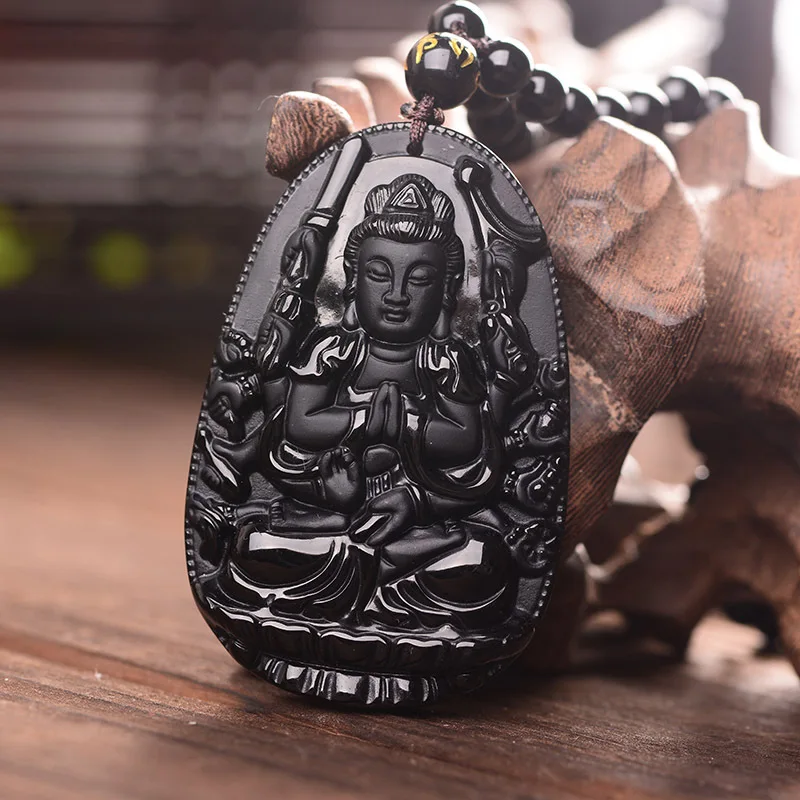 Avalokitesvara Bodhisattva Pendant Necklace Women Men Black Obsidian Carved Buddha Lucky Amulet Pendant Necklace Jewelry
Avalokitesvara Bodhisattva Pendant Necklace Women Men Black Obsidian Carved Buddha Lucky Amulet Pendant Necklace Jewelry