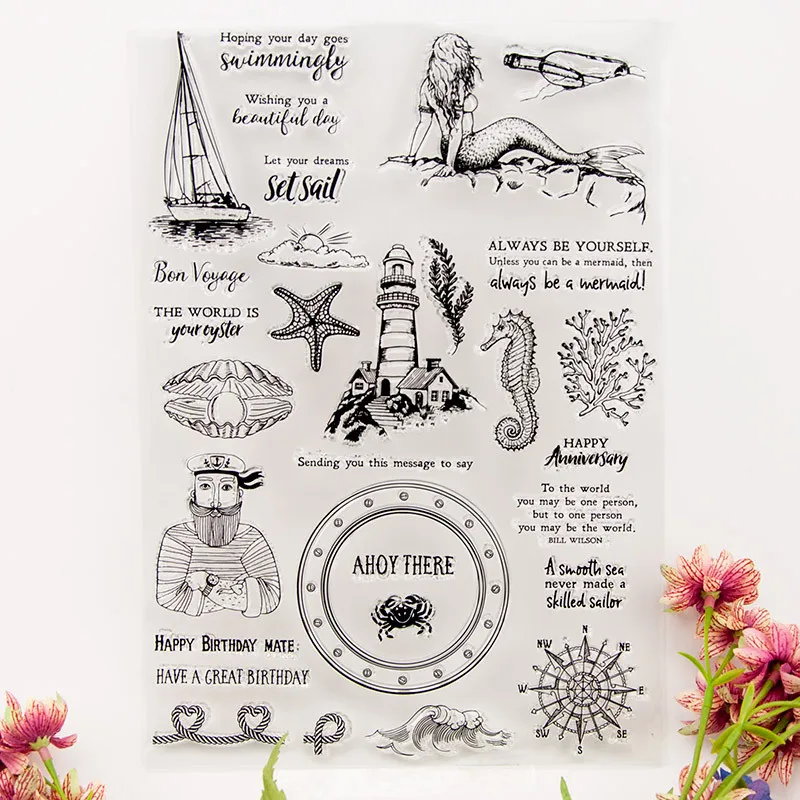 Nautical Rudder Seahorse Pattern Transparent Clear Rubber Stamp Sheet Cling Scrapbooking Photo Album PaperCard DIY Craft
Nautical Rudder Seahorse Pattern Transparent Clear Rubber Stamp Sheet Cling Scrapbooking Photo Album PaperCard DIY Craft