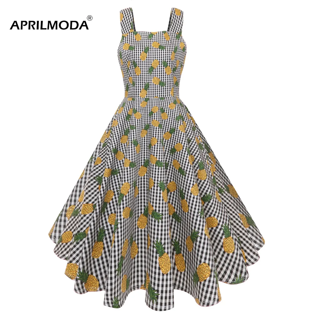 Pineapple Summer Vintage Casual Dress Hawaiian Midi Boho Dress Women Party Big Swing Dresses Plaid Retro Rockabilly 50s Sundress
Pineapple Summer Vintage Casual Dress Hawaiian Midi Boho Dress Women Party Big Swing Dresses Plaid Retro Rockabilly 50s Sundress