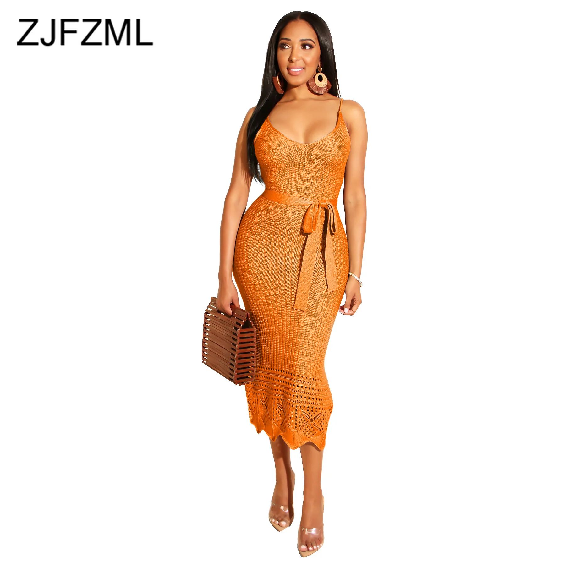Spaghetti Strap Sexy Knitted Wrap Dress Women Deep V Neck Open Back Bodycon Dress Summer High Waist Hollow Beach Mid-Calf Dress
Spaghetti Strap Sexy Knitted Wrap Dress Women Deep V Neck Open Back Bodycon Dress Summer High Waist Hollow Beach Mid-Calf Dress