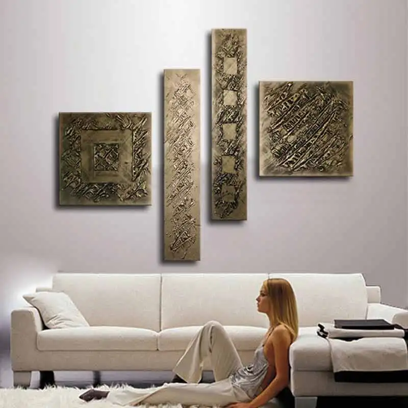hand painted retro bronze modular paintings textured 4 piece canvas oil painting wall art pictures for living room decoration
hand painted retro bronze modular paintings textured 4 piece canvas oil painting wall art pictures for living room decoration