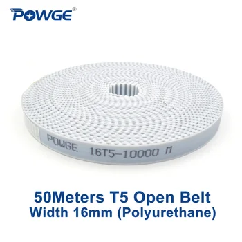 POWGE 50Meters Trapezoid T5 Open synchronous belt width 16mm Polyurethane steel PU T5-16 open Timing Belts pulley 3D printer
POWGE 50Meters Trapezoid T5 Open synchronous belt width 16mm Polyurethane steel PU T5-16 open Timing Belts pulley 3D printer