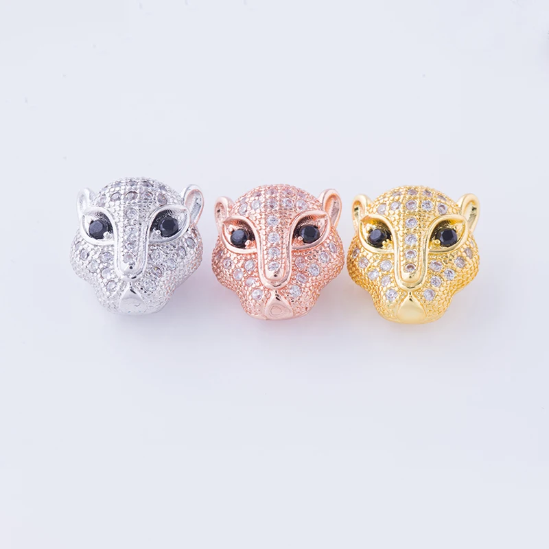 Jewelry Making Supplies Micro Pave CZ Rhinestone Crystal Eyes Leopard Head Animal Beads For Men Women Bracelet End Spacer Charm
Jewelry Making Supplies Micro Pave CZ Rhinestone Crystal Eyes Leopard Head Animal Beads For Men Women Bracelet End Spacer Charm