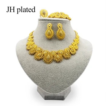 JHplated Exquisite Luxury Dubai Jewelry sets of gold color India Nigeria African Big Jewelry Accessories Jewelry Wholesale
JHplated Exquisite Luxury Dubai Jewelry sets of gold color India Nigeria African Big Jewelry Accessories Jewelry Wholesale