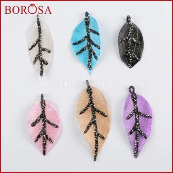 BOROSA 10PCS Multicolor Metal Leaf Charm Rhinestone Paved Black Zircons Druzy Charms Pendant for Necklace Earrings DIY JAB890
BOROSA 10PCS Multicolor Metal Leaf Charm Rhinestone Paved Black Zircons Druzy Charms Pendant for Necklace Earrings DIY JAB890