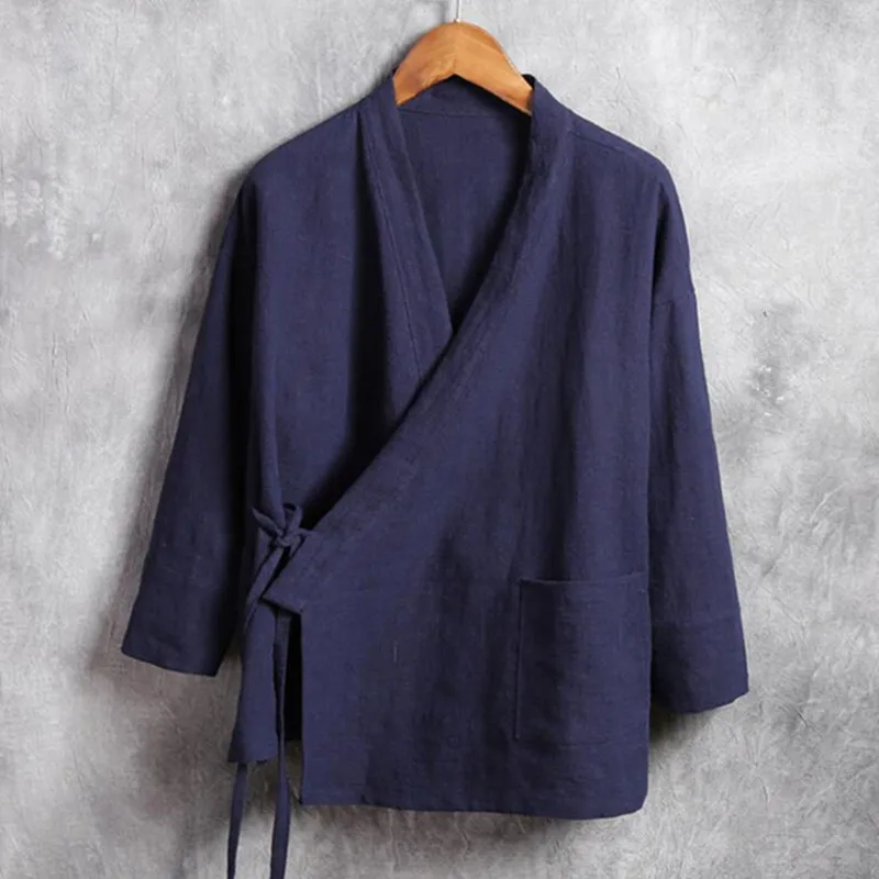 Plus Size M-6XL Pure Color Men's Tops 2019 New Cotton Linen Oblique Placket Long Sleeve Linen Hanfu chinese Clothing Kimono
Plus Size M-6XL Pure Color Men's Tops 2019 New Cotton Linen Oblique Placket Long Sleeve Linen Hanfu chinese Clothing Kimono
