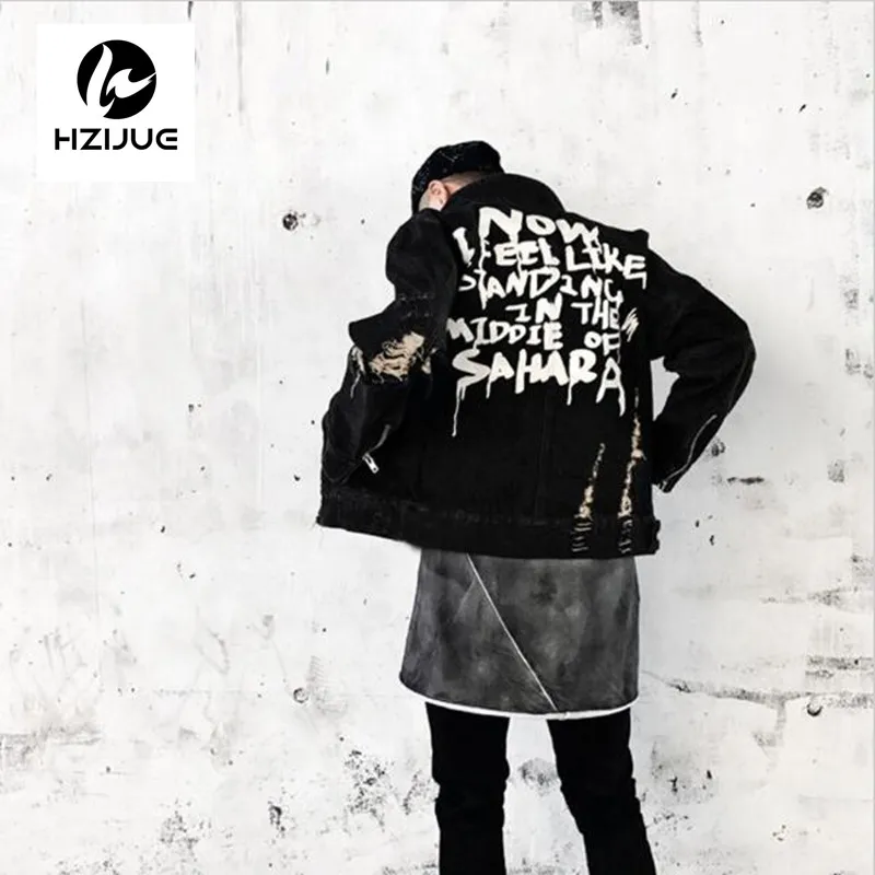HZIJUE 2017 Oversized Denim Jacket Mens Vinage Distressed Destroyed Zipper Sleeve Denim Jackets Hip Hop Male Coats Blue Black
HZIJUE 2017 Oversized Denim Jacket Mens Vinage Distressed Destroyed Zipper Sleeve Denim Jackets Hip Hop Male Coats Blue Black