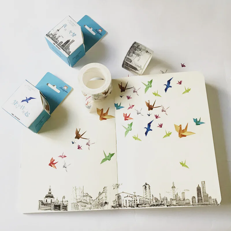 3 cm Wide Creative Paper Cranes City Building Washi Tape Adhesive Tape DIY Scrapbooking Sticker Label Masking Tape
3 cm Wide Creative Paper Cranes City Building Washi Tape Adhesive Tape DIY Scrapbooking Sticker Label Masking Tape