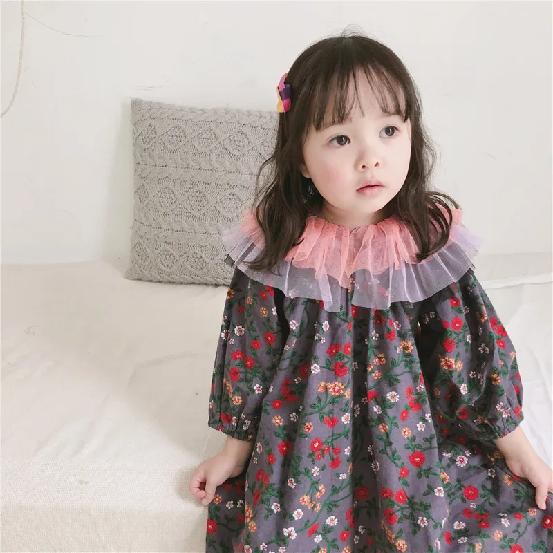 2019 Spring New Girls Princess Dress Children Broken Flowers Long Sleeve Lace Collar Dress Kids Clothing
2019 Spring New Girls Princess Dress Children Broken Flowers Long Sleeve Lace Collar Dress Kids Clothing