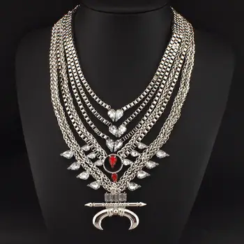 UKEN Boho Style Punk Chokers Hot Vintage Collar Metal Women Fashion Rhinestone Jewelry Accessories Crescent Pendant Necklaces
UKEN Boho Style Punk Chokers Hot Vintage Collar Metal Women Fashion Rhinestone Jewelry Accessories Crescent Pendant Necklaces