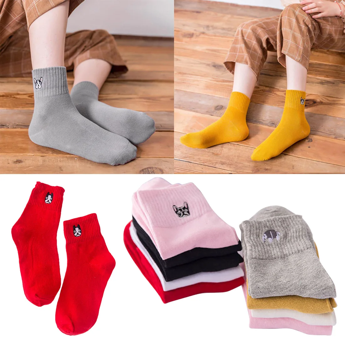 Fashion Cartoon Character Bulldog Art Socks Women Hipster Dog Pattterned Socks Funny Cotton Short Ankle Socks Female
Fashion Cartoon Character Bulldog Art Socks Women Hipster Dog Pattterned Socks Funny Cotton Short Ankle Socks Female