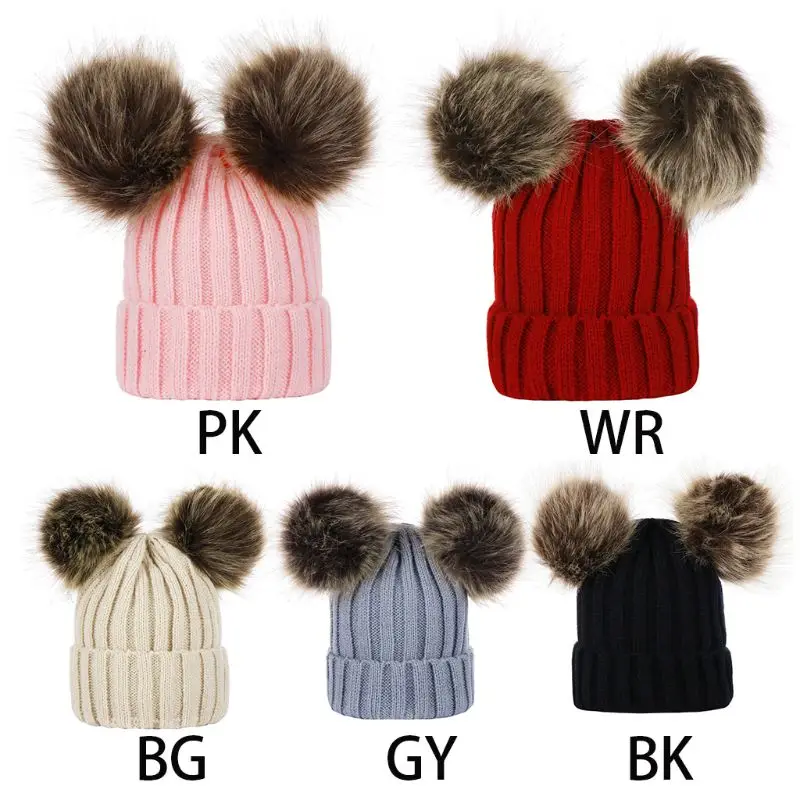 Winter Thickened Ribbed Knitted Hat Faux Fox Fur Solid Color With Double Fluffy Pompom Ball Cuffed Beanie Cap Ear Warmer 0-3T
Winter Thickened Ribbed Knitted Hat Faux Fox Fur Solid Color With Double Fluffy Pompom Ball Cuffed Beanie Cap Ear Warmer 0-3T