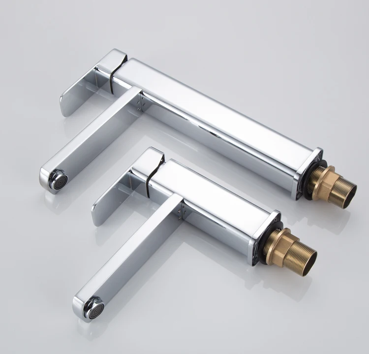 Copper long mouth basin faucet to counter wash sink square single hole for hot and cold water
Copper long mouth basin faucet to counter wash sink square single hole for hot and cold water