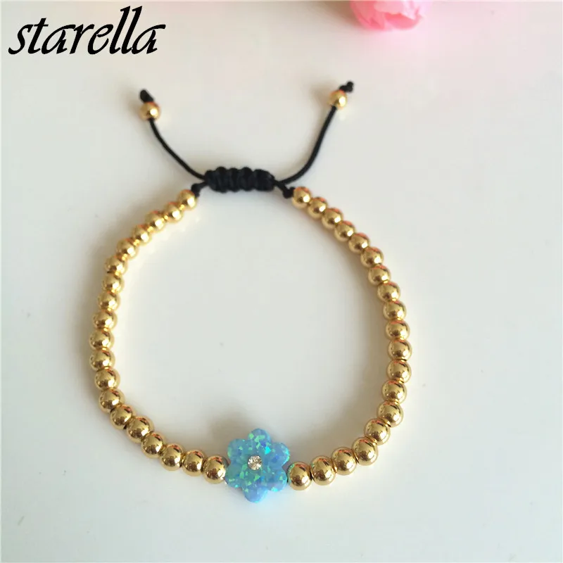 Starella Handmade Strand Bracelet Light Blue Synthetic Opal Flower Bead Braiding Marcame Bracelet Chic Pulseras Joyeria
Starella Handmade Strand Bracelet Light Blue Synthetic Opal Flower Bead Braiding Marcame Bracelet Chic Pulseras Joyeria