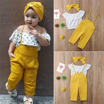 Toddler Baby Girls Kids Clothes Off Shoulder Floral print sleeveless Ruffle pullover Tops strap solid Trousers 2pc cotton outfit
Toddler Baby Girls Kids Clothes Off Shoulder Floral print sleeveless Ruffle pullover Tops strap solid Trousers 2pc cotton outfit