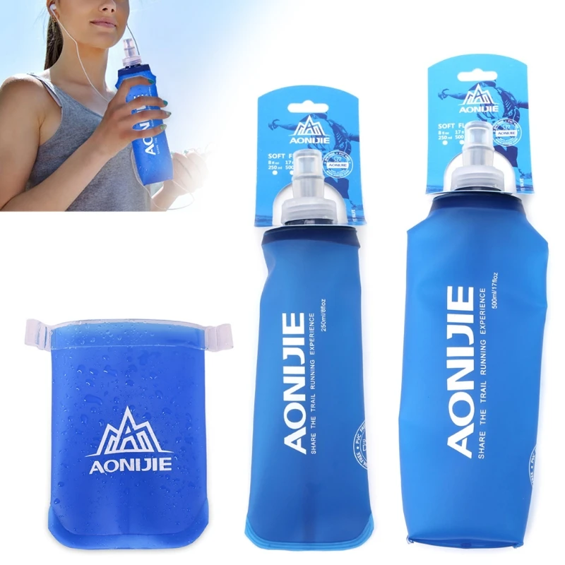 

Portable 170ml 250ml 500ml Outdoor Camping Foldable TPU Water Bag Soft Flask Squeeze for Sport Running Water Bags