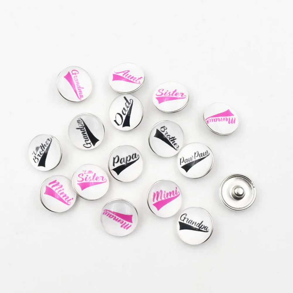 mixed MOM SISTER GRANDMA MIMI NANA DAD glass ginger snap button charm for 12mm 18mm snap jewelry
mixed MOM SISTER GRANDMA MIMI NANA DAD glass ginger snap button charm for 12mm 18mm snap jewelry
