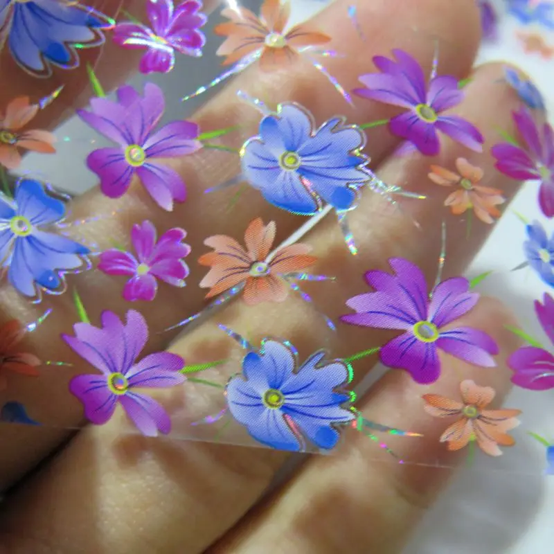 100cm Holographic Blue Purple Flowers Transfer Foils Nail Art Tips Sticker Decal Glue Polish DIY Nails SK003
100cm Holographic Blue Purple Flowers Transfer Foils Nail Art Tips Sticker Decal Glue Polish DIY Nails SK003