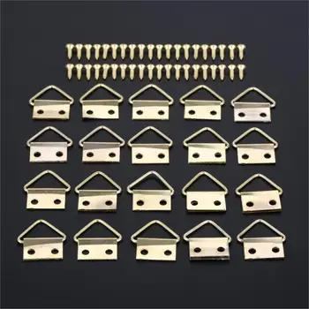 20Pcs Golden Double Hole Triangle D-Ring Hanging Picture Photo Oil Painting Mirror Frame Hook Hanger Furniture Accessories
20Pcs Golden Double Hole Triangle D-Ring Hanging Picture Photo Oil Painting Mirror Frame Hook Hanger Furniture Accessories