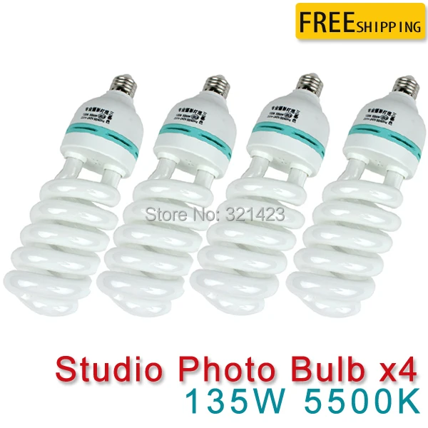 4 pcs CFL Photography Lighting Video Bulb Daylight Balanced Energy Saving fluorescent Lamp photo studio 135W E27 5500K
4 pcs CFL Photography Lighting Video Bulb Daylight Balanced Energy Saving fluorescent Lamp photo studio 135W E27 5500K